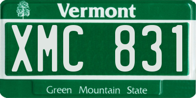 VT license plate XMC831