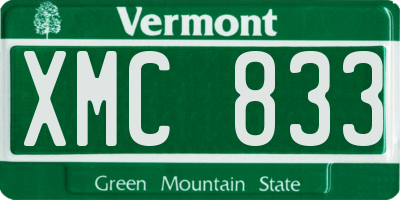 VT license plate XMC833