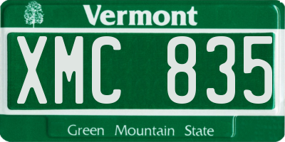 VT license plate XMC835