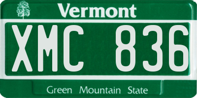 VT license plate XMC836
