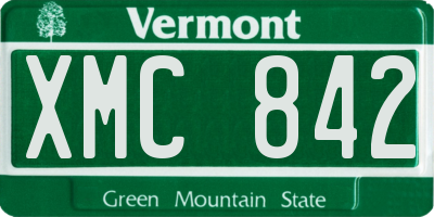 VT license plate XMC842