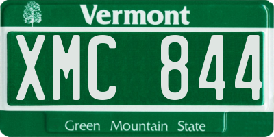 VT license plate XMC844