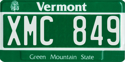 VT license plate XMC849