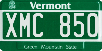 VT license plate XMC850