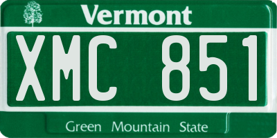 VT license plate XMC851
