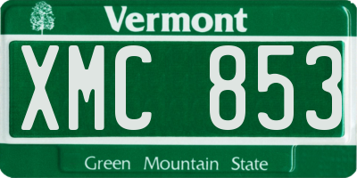 VT license plate XMC853