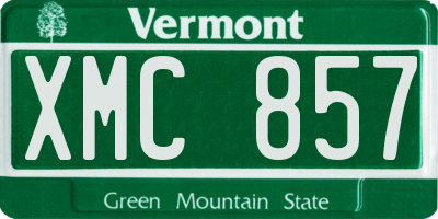 VT license plate XMC857