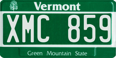 VT license plate XMC859