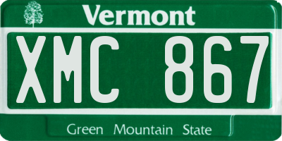 VT license plate XMC867