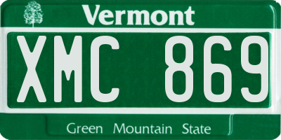 VT license plate XMC869