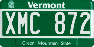 VT license plate XMC872
