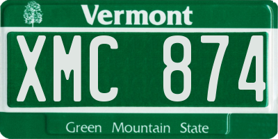 VT license plate XMC874