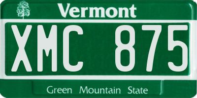 VT license plate XMC875