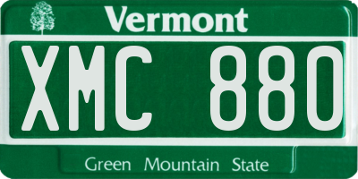 VT license plate XMC880