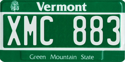 VT license plate XMC883