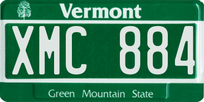 VT license plate XMC884