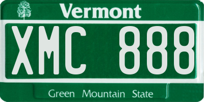 VT license plate XMC888
