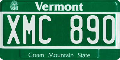 VT license plate XMC890