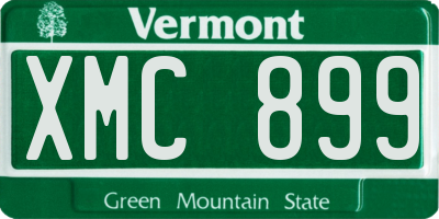 VT license plate XMC899