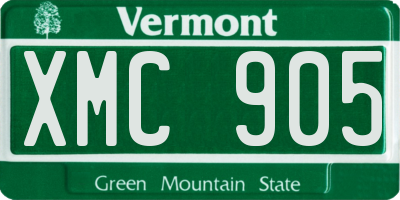 VT license plate XMC905