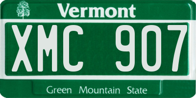 VT license plate XMC907