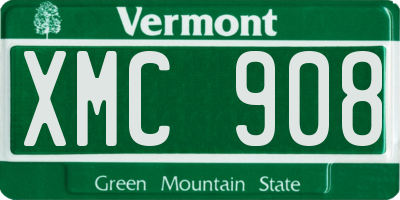VT license plate XMC908