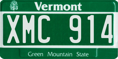 VT license plate XMC914