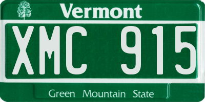 VT license plate XMC915