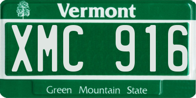 VT license plate XMC916