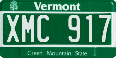 VT license plate XMC917