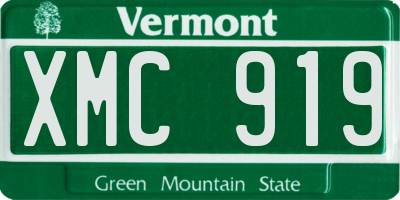 VT license plate XMC919