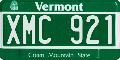 VT license plate XMC921