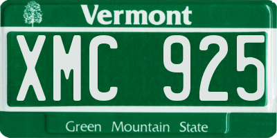 VT license plate XMC925