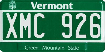 VT license plate XMC926