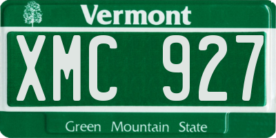VT license plate XMC927