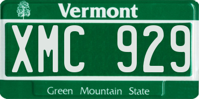 VT license plate XMC929