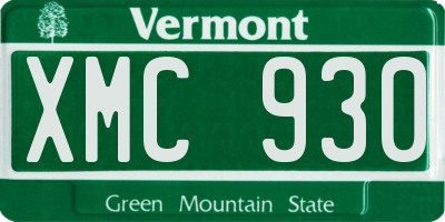 VT license plate XMC930