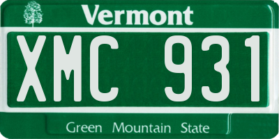 VT license plate XMC931