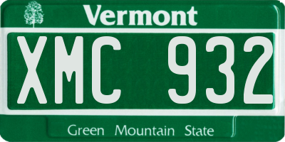 VT license plate XMC932