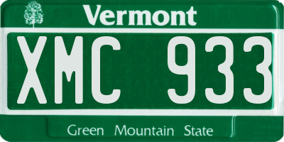 VT license plate XMC933