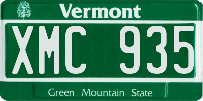 VT license plate XMC935