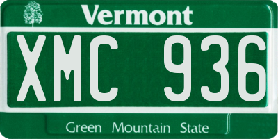 VT license plate XMC936