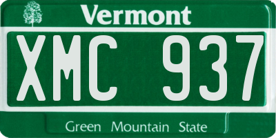 VT license plate XMC937