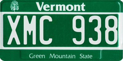 VT license plate XMC938