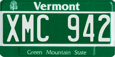 VT license plate XMC942