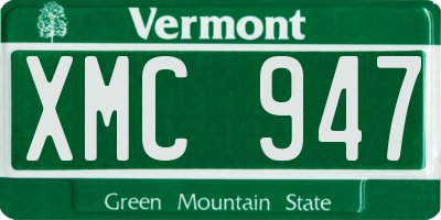 VT license plate XMC947