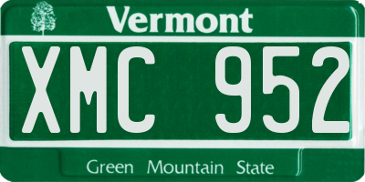 VT license plate XMC952