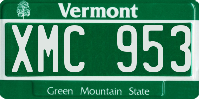 VT license plate XMC953