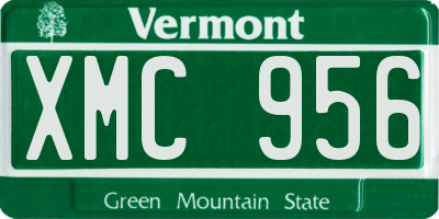 VT license plate XMC956