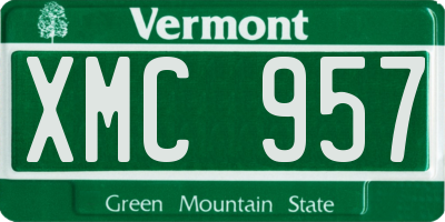 VT license plate XMC957